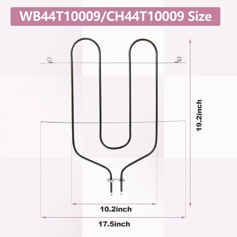 Earthtec NEW WB44T10009 Upper Broil Heating Unit Element Replacement for GE Range Oven Stove Broil Heating Elements - Image 2